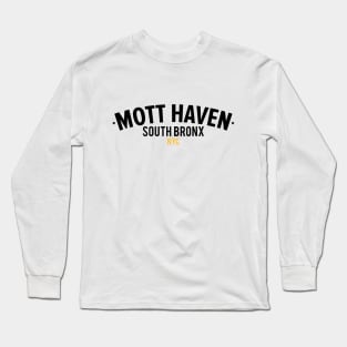 Mott Haven Bronx NYC- Modern Minimalistic Typography Long Sleeve T-Shirt